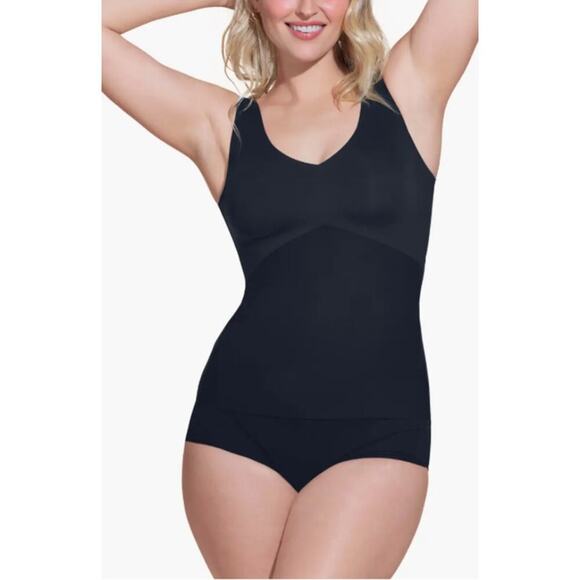 Honey Love Tank Top Womens Size L Black Liftwear Padded Shapewear Tummy Slimming - Picture 3 of 15